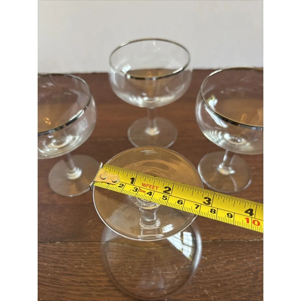 Set Of  4 Tiffin-Franciscan Dawn Clear ‎ Liquor Cocktail Glasses